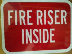 FIRE RISER INSIDE 12x19" Ref. Aluminum Sign